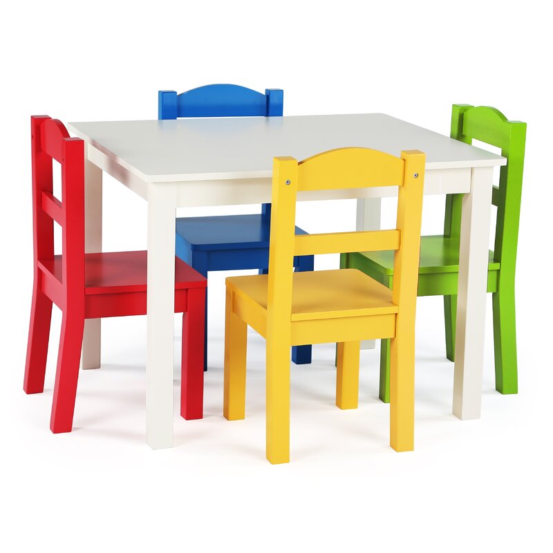 Tot Tutors Samira Kids' 5 Piece Rectangular Table and Chair Set